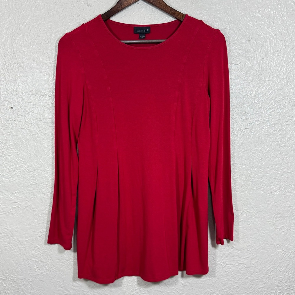 J Jill‎ Tunic Top XS Wearver Collection Pleated Seams A-Line Stretch Travel Work